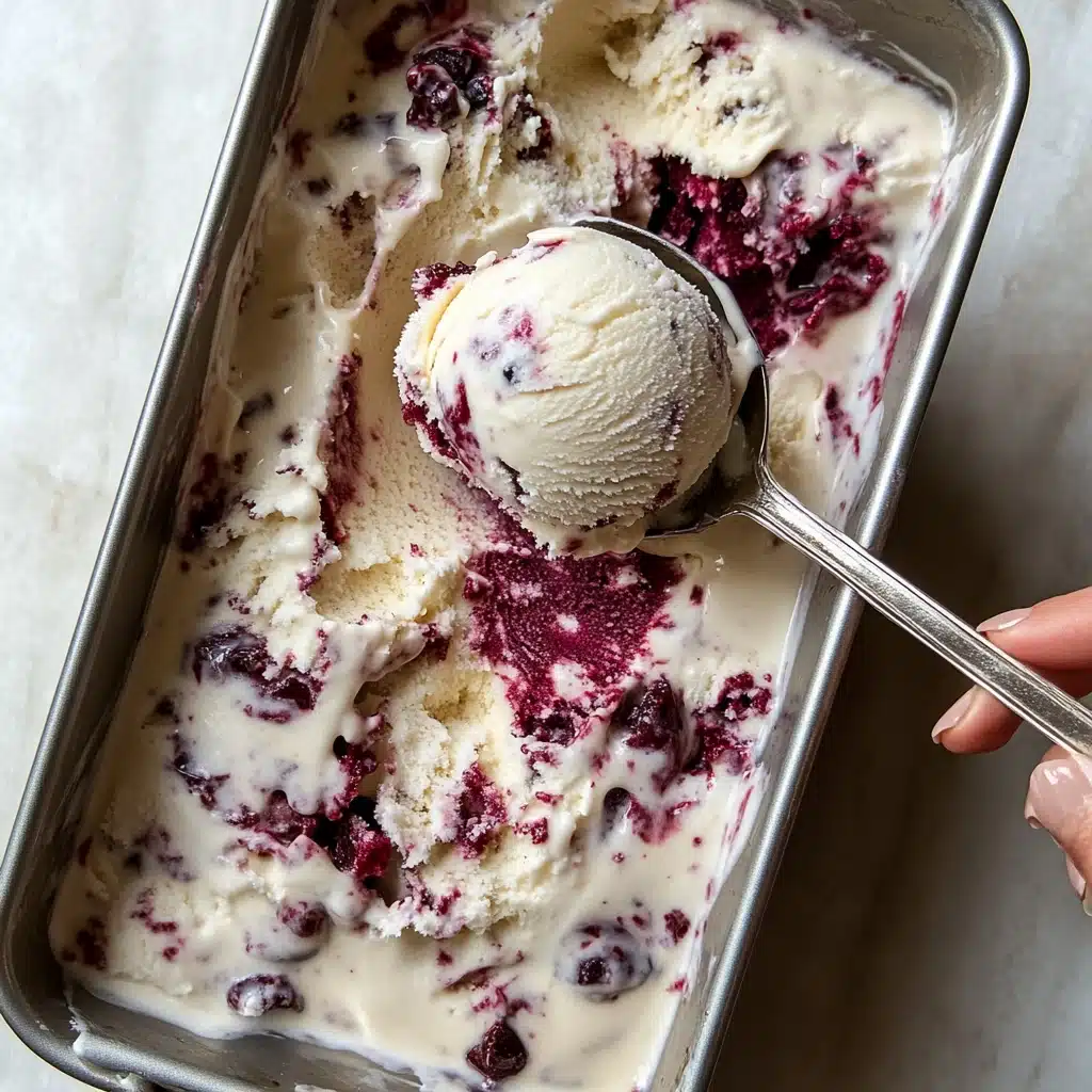 No-Churn Chocolate Cherry Ice Cream Recipe - Recipe Image