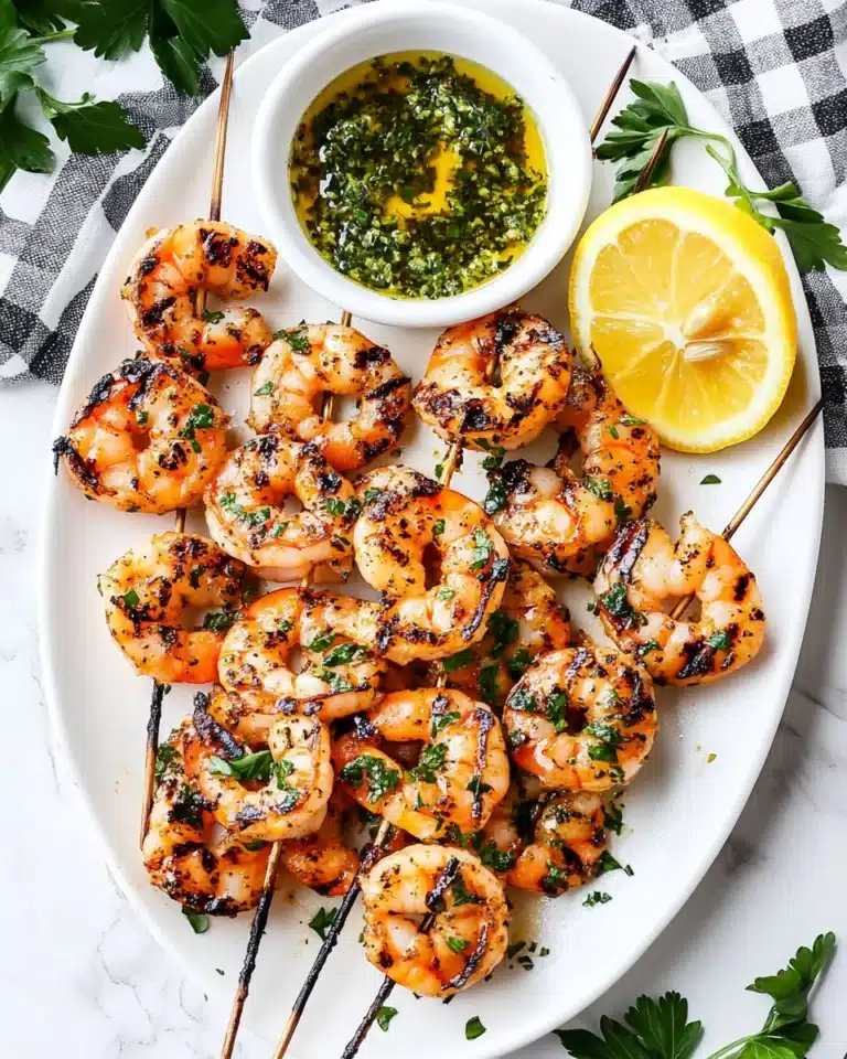 Garlic Grilled Shrimp Skewers Recipe