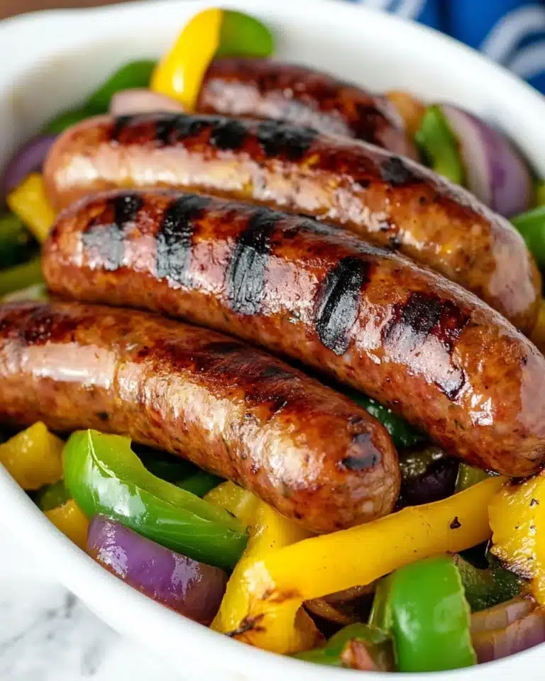 Spicy Sriracha Grilled Sausage and Peppers Recipe