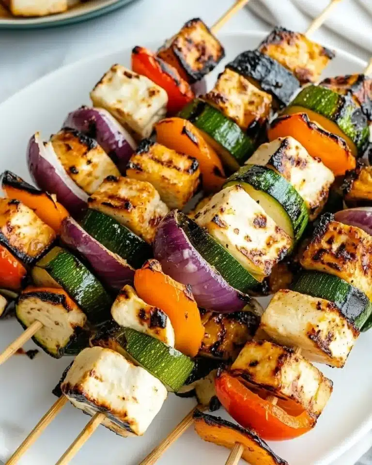 Grilled Greek Halloumi Kebabs Recipe