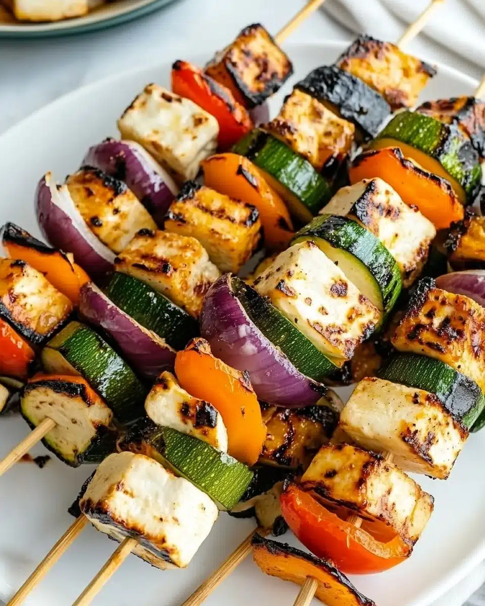 Grilled Greek Halloumi Kebabs Recipe
