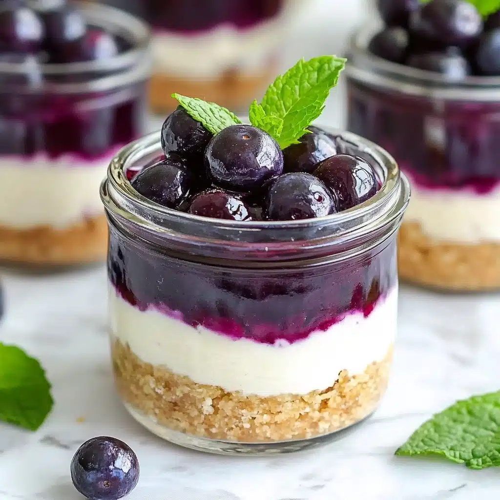 Blueberry Lemon No Bake Cheesecake Jars Recipe - Recipe Image