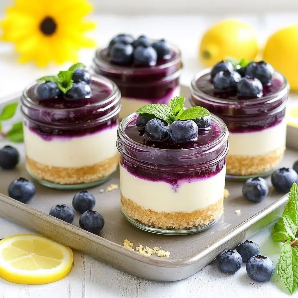 Blueberry Lemon No Bake Cheesecake Jars Recipe - Recipe Image