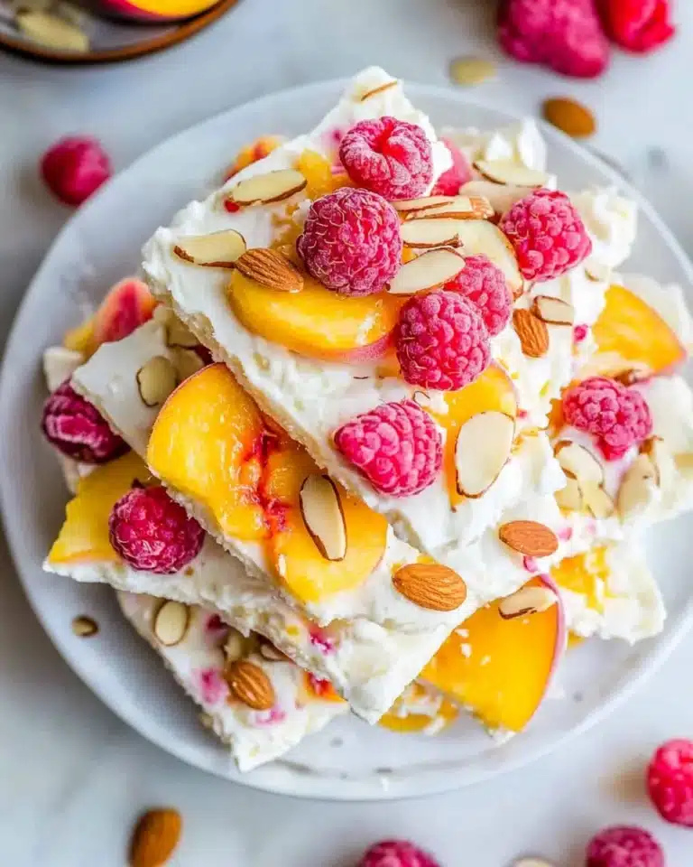 Peach Melba Yogurt Bark Recipe