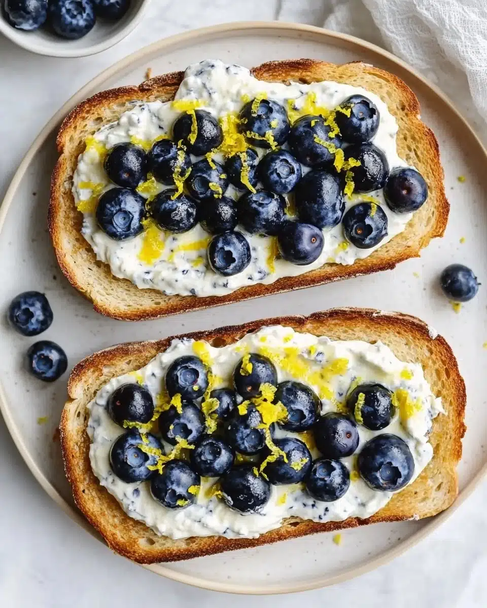 Lemon Blueberry Ricotta Toast With Honey Recipe