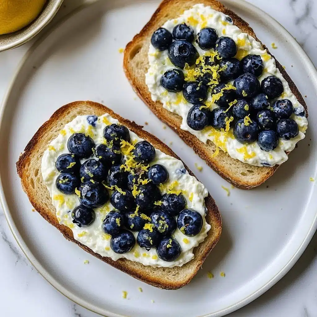 Lemon Blueberry Ricotta Toast With Honey Recipe - Recipe Image