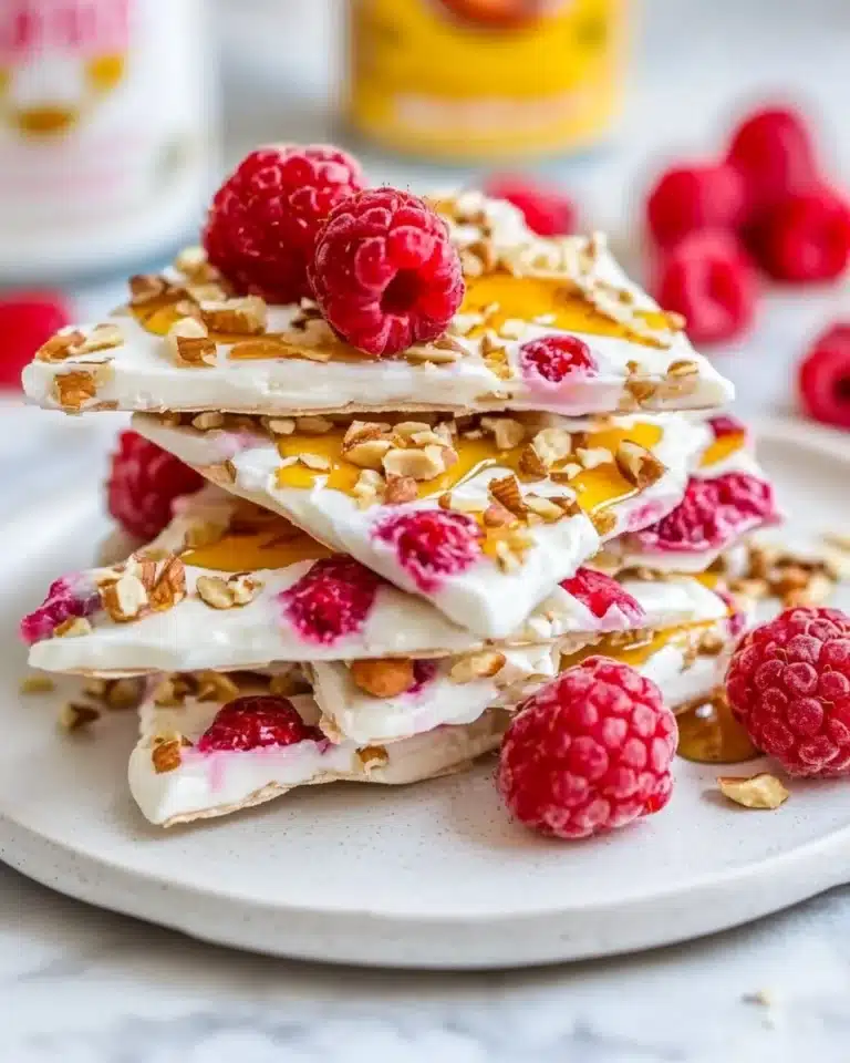 Peach Melba Yogurt Bark Recipe