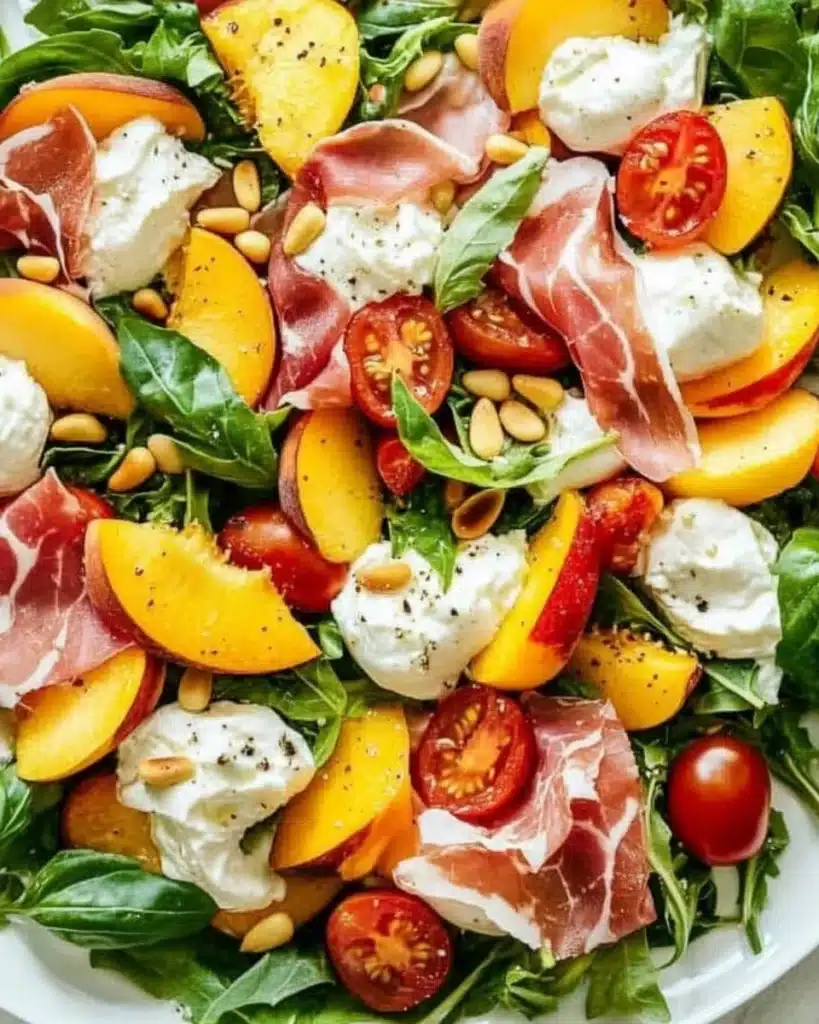 Fresh Peach & Burrata Salad Recipe