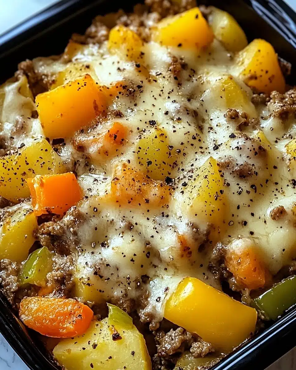 Crockpot Cheesesteak Potato Casserole Recipe
