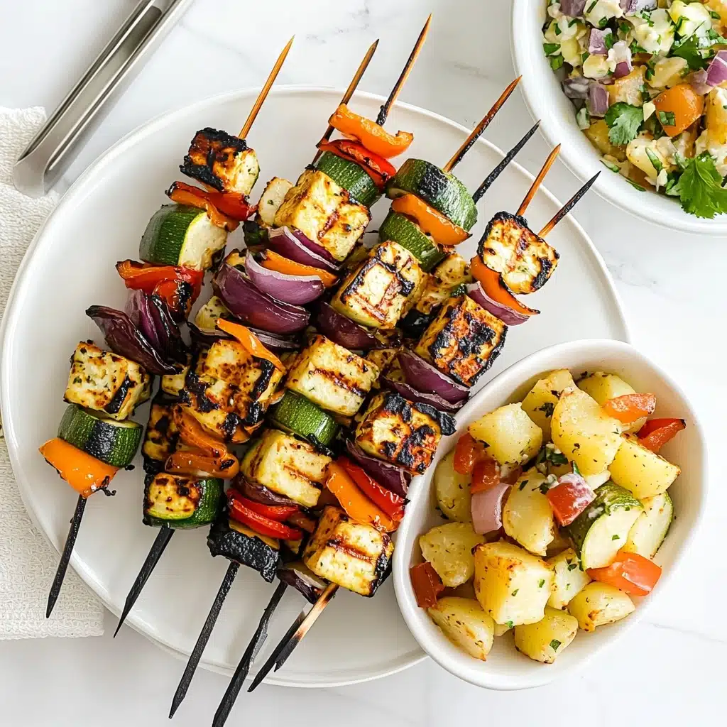 Grilled Greek Halloumi Kebabs Recipe - Recipe Image