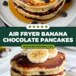 Banana Chocolate Chip Air Fryer Pancakes Recipe