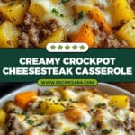 Crockpot Cheesesteak Potato Casserole Recipe