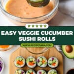 Stuffed Cucumber Veggie Sushi Recipe