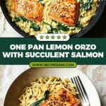 One Skillet Salmon with Lemon Orzo Recipe