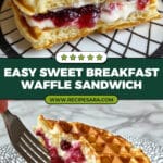 Easy Frozen Waffle Sweet Breakfast Sandwich Recipe