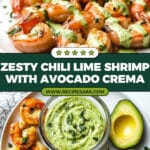 Chili Lime Shrimp with Avocado Crema Recipe