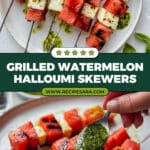 Watermelon Halloumi Skewers Recipe
