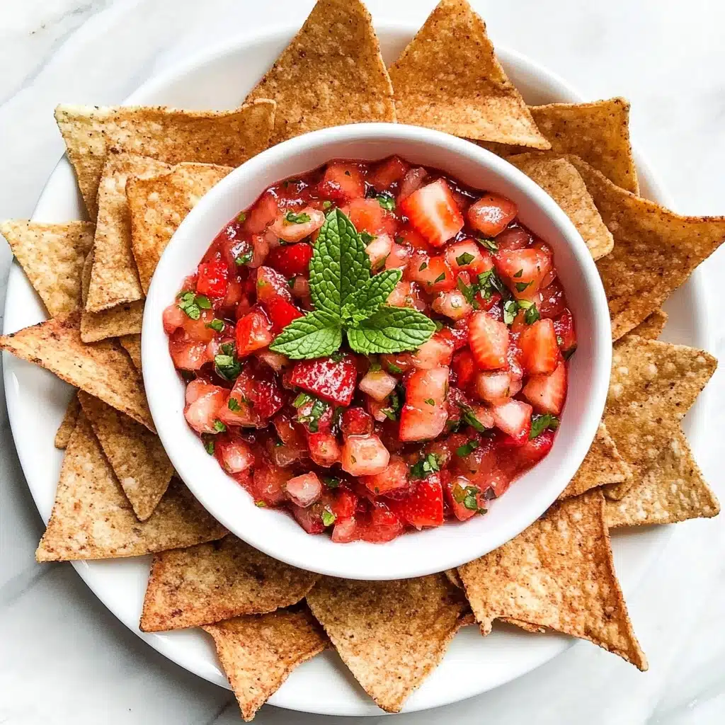 Dessert Strawberry Salsa with Cinnamon Chips Recipe - Recipe Image