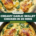 Creamy Garlic Skillet Chicken with Spinach Recipe