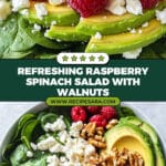 Raspberry-Spinach Salad with Avocado & Walnuts Recipe