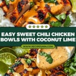 Sweet Chili Chicken Bowl with Coconut Lime Drizzle Recipe