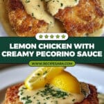 Lemon Pecorino Crusted Chicken with Creamy Lemon Sauce Recipe