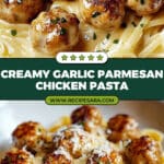 Garlic Butter Chicken Bites with Creamy Parmesan Pasta Recipe