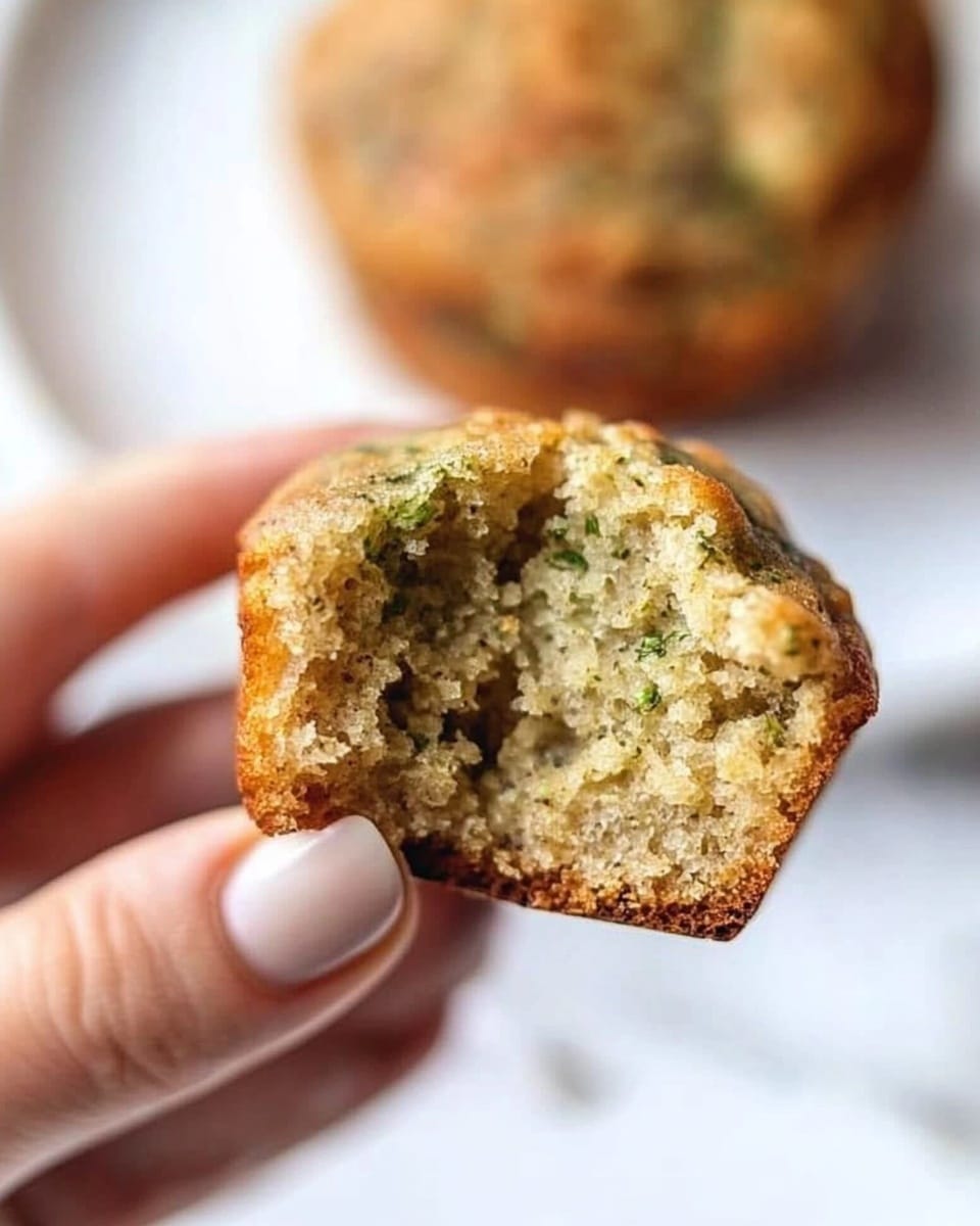 A close-up view of a woman's hand holding a piece of soft, moist muffin that is broken in half, showing its brownish, fluffy inside with tiny green flecks spread evenly throughout. The background features a white plate with crumbs scattered on its surface, which is placed on a white marbled texture. The muffin has a rough, slightly crumbly outer edge with a smooth, porous interior. The focus is sharp on the woman’s fingers and the muffin piece, while the rest behind is softly blurred. Photo taken with an iphone --ar 4:5 --v 6.1