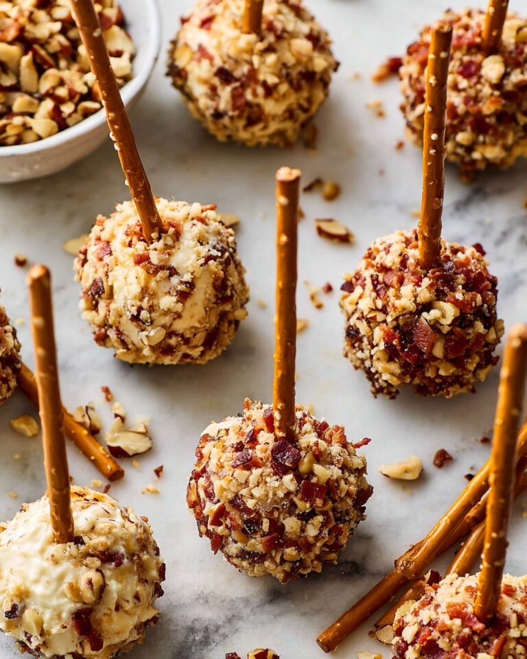 Cheese Ball Bites with Bacon, Pecans, and Pretzels Recipe