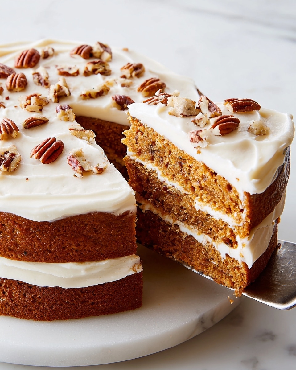 A round two-layer cake sits on a white plate with caramel-colored sauce drizzled over the top and around the plate. The top layer is smooth and bright orange with a creamy texture, while the bottom layer is dark brown, dense, and looks like chocolate. One slice is lifted slightly, showing the thick layers clearly, and another slice lies flat on the plate. The whole setup is placed on a white marbled surface. photo taken with an iphone --ar 4:5 --v 7