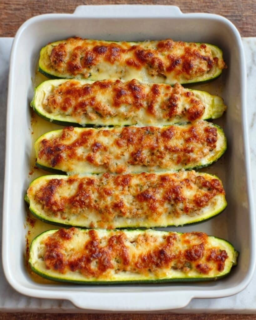 Keto Chicken Parmesan Zucchini Boats Recipe