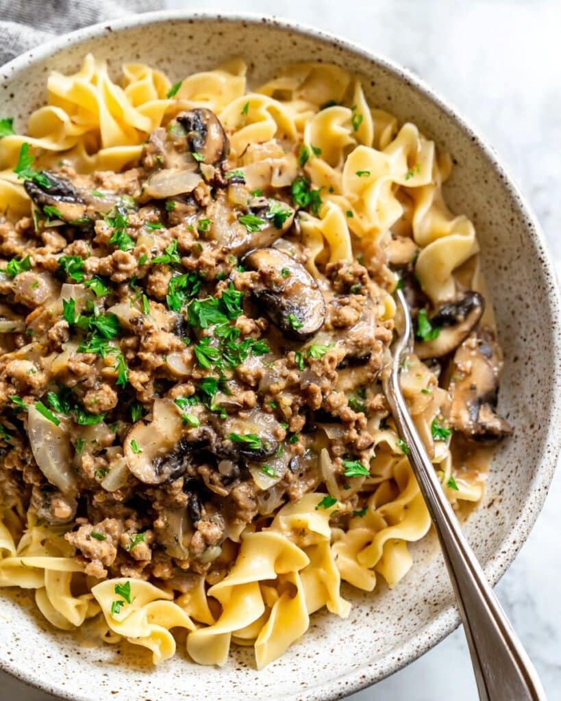 Chicken Stroganoff with Mushrooms and Creamy Sauce Recipe