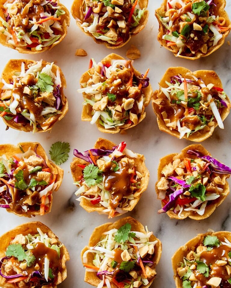 Baked Peanut Chicken Wontons Recipe