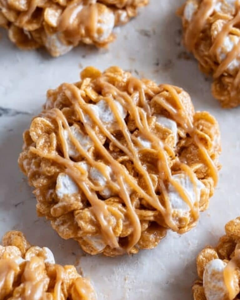 No Bake Peanut Butter Cornflake Cookies with Marshmallows Recipe