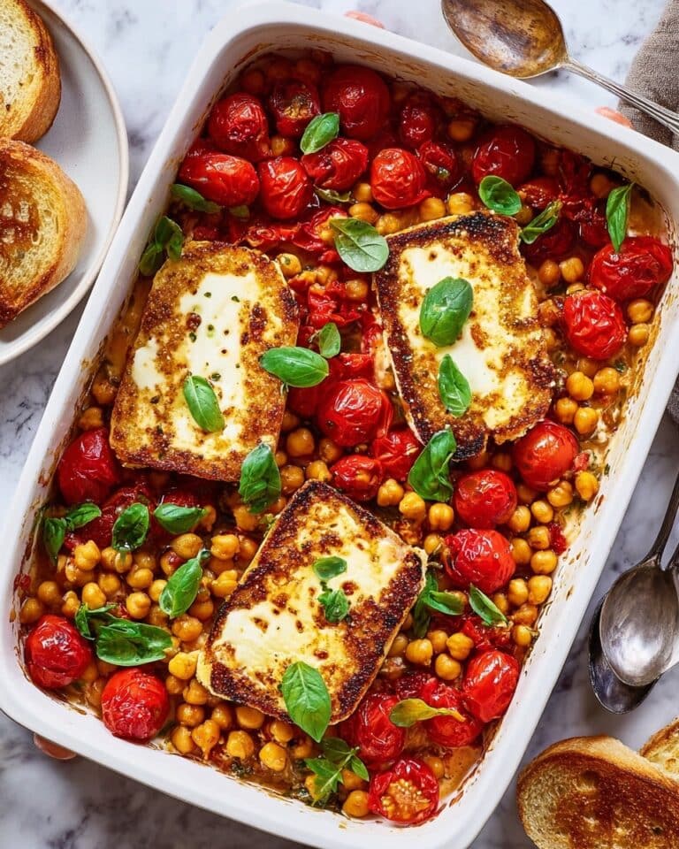 Baked Feta Chickpeas with Cherry Tomato Sauce Recipe