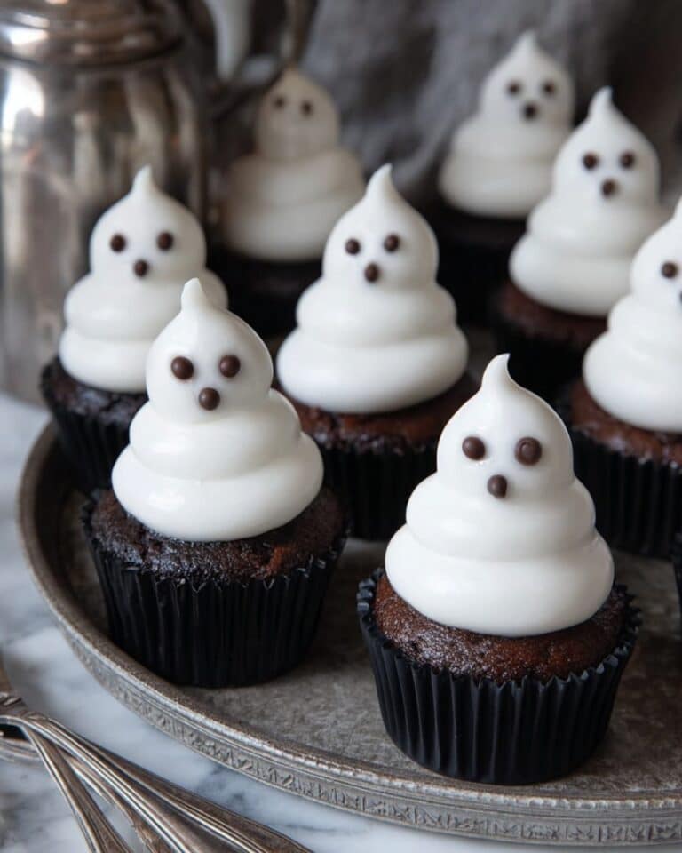Spooky Halloween Ghost Cupcakes with Italian Meringue Recipe