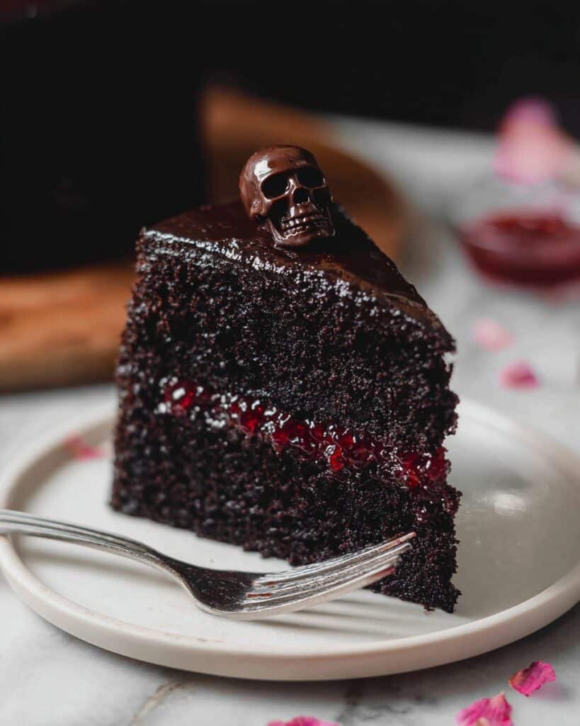 Spooky Black Velvet Halloween Cake Recipe