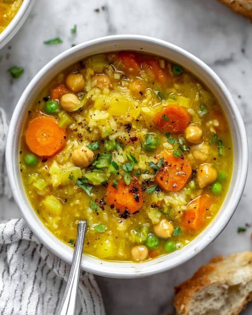 Lemon Chicken Chickpea Soup Recipe