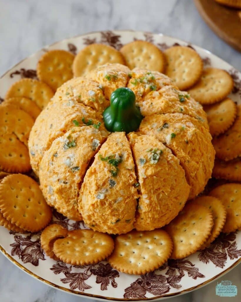 Pumpkin-Shaped Cheeseball (+Video) Recipe