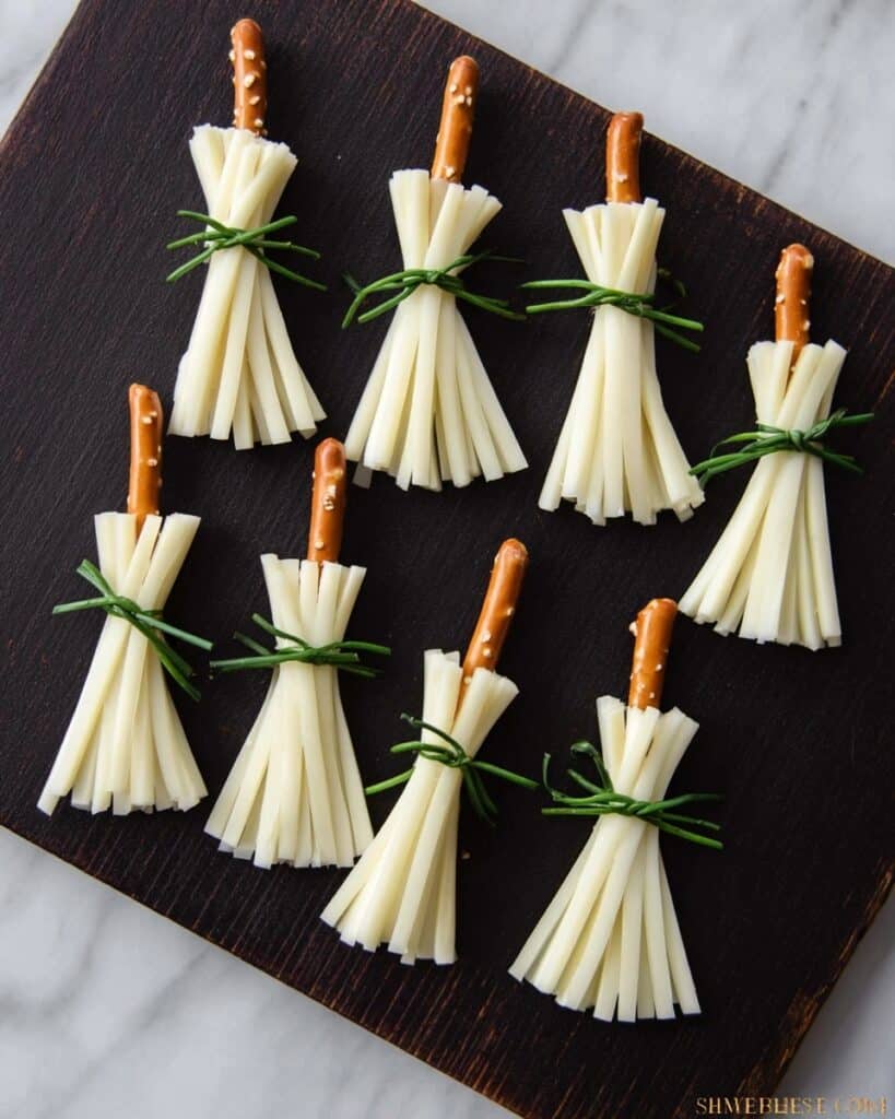 Cheesy Witches Pretzel Broomsticks Recipe