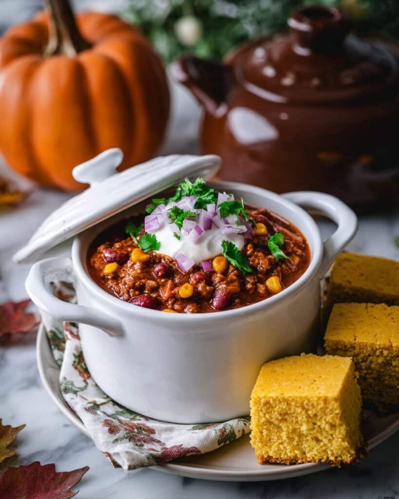 Pumpkin Chili with Ground Turkey and Beans Recipe