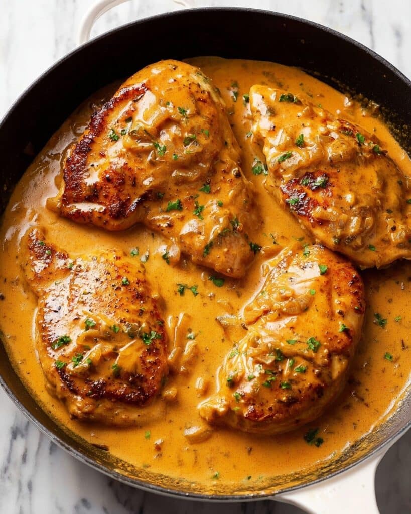 Smothered Chicken with Rich Creamy Gravy Recipe