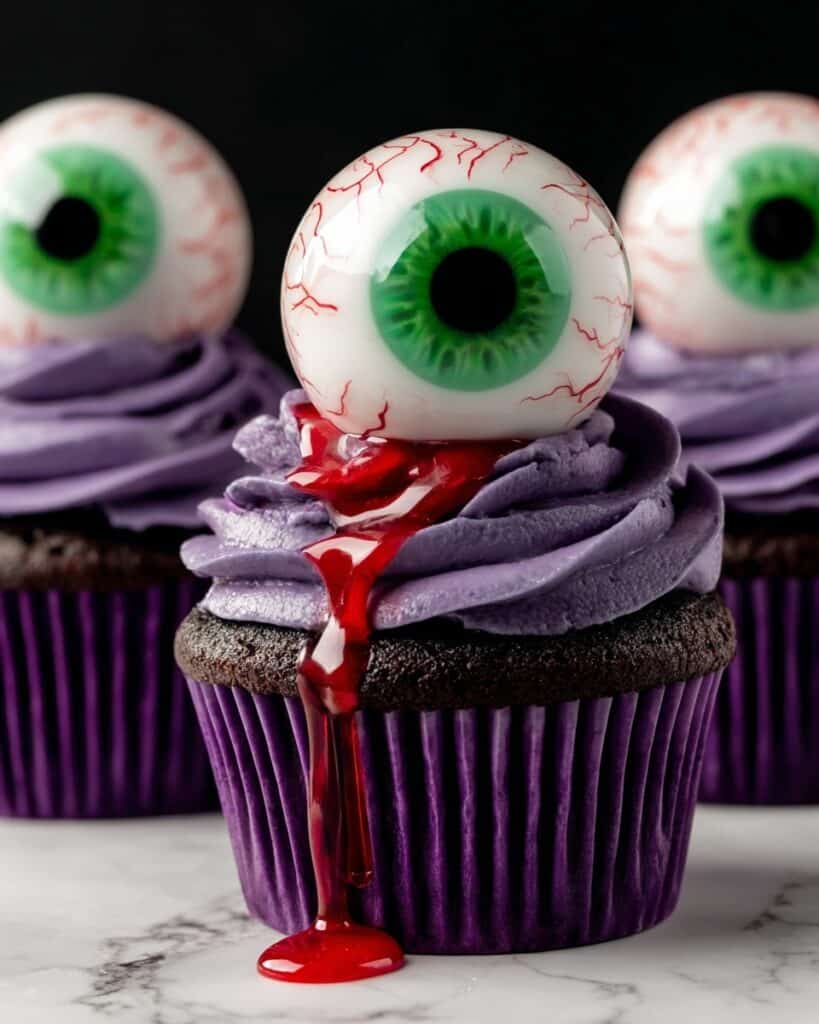Monster Eye Cupcakes with Edible Goo: Spooky Halloween Treats Recipe
