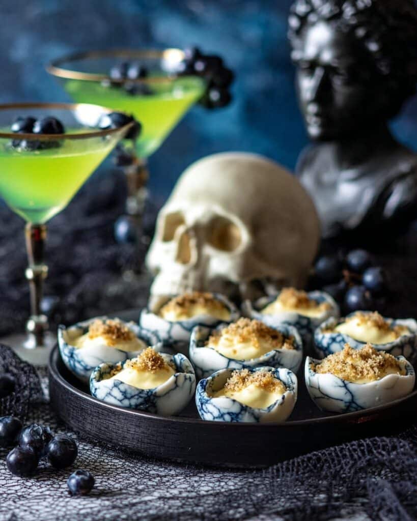 Halloween Black-Color Deviled Eggs Recipe