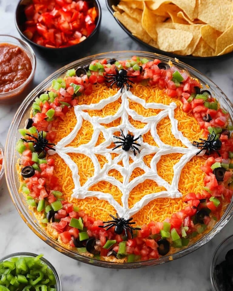 Halloween Spiderweb 7-Layer Dip Recipe