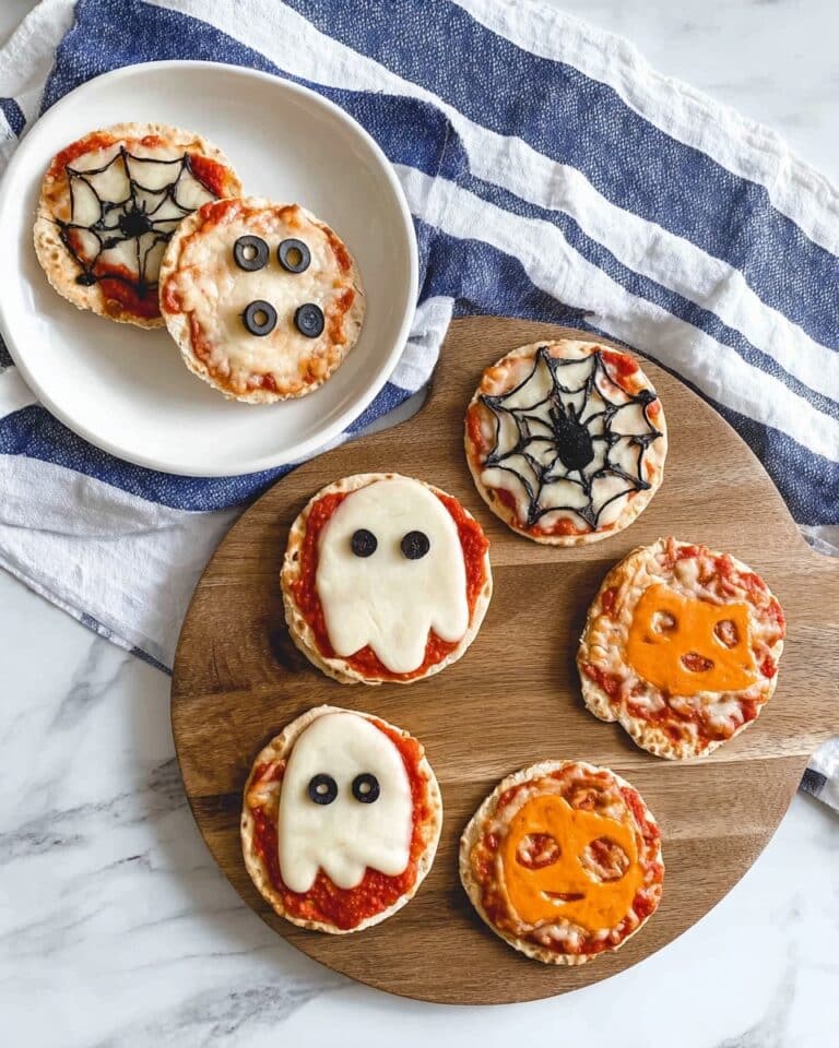 Easy Mini Halloween Pizzas Recipe