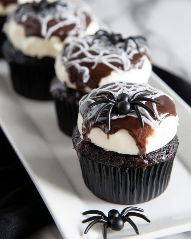 Black and White Spider Web Cupcakes Recipe