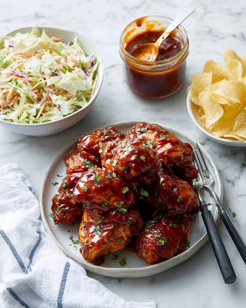 5-Ingredient Slow Cooker BBQ Chicken Thighs Recipe