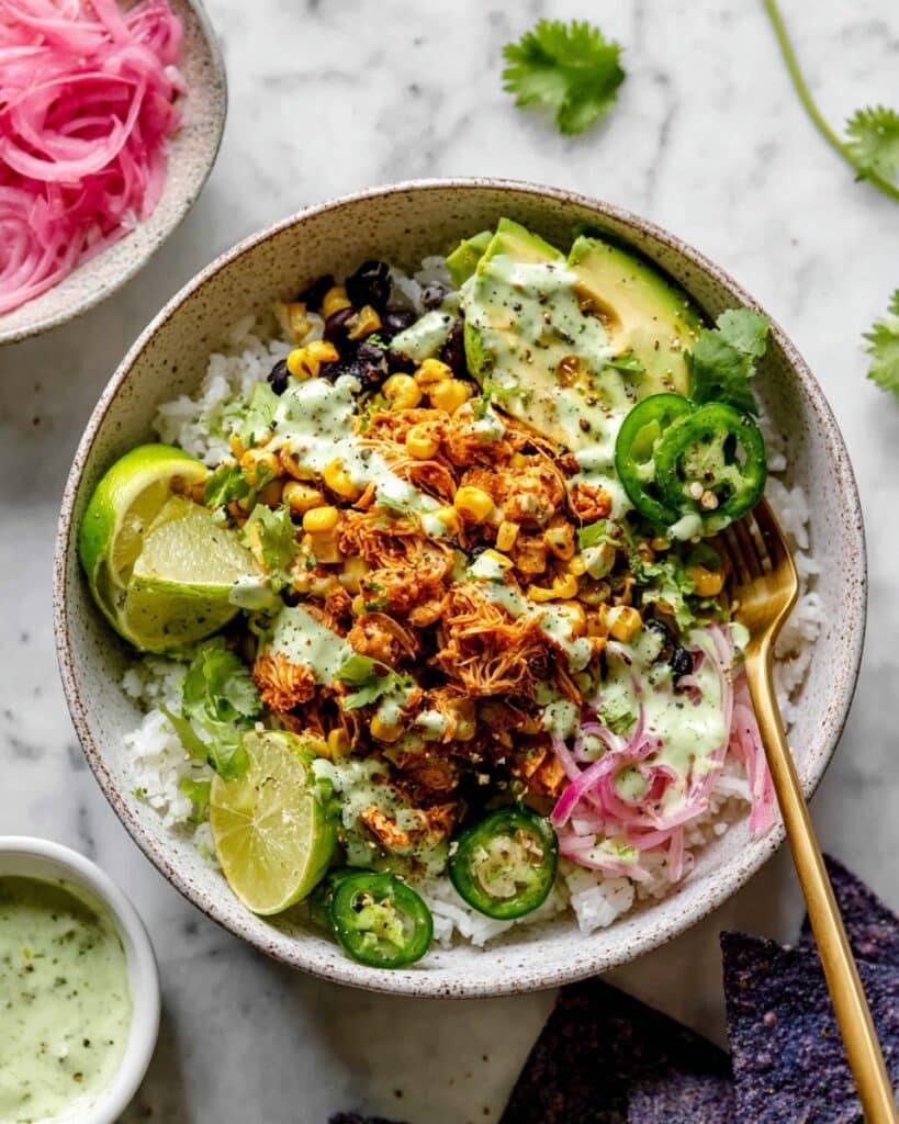 Instant Pot Salsa Chicken with Cilantro-Lime Crema Recipe