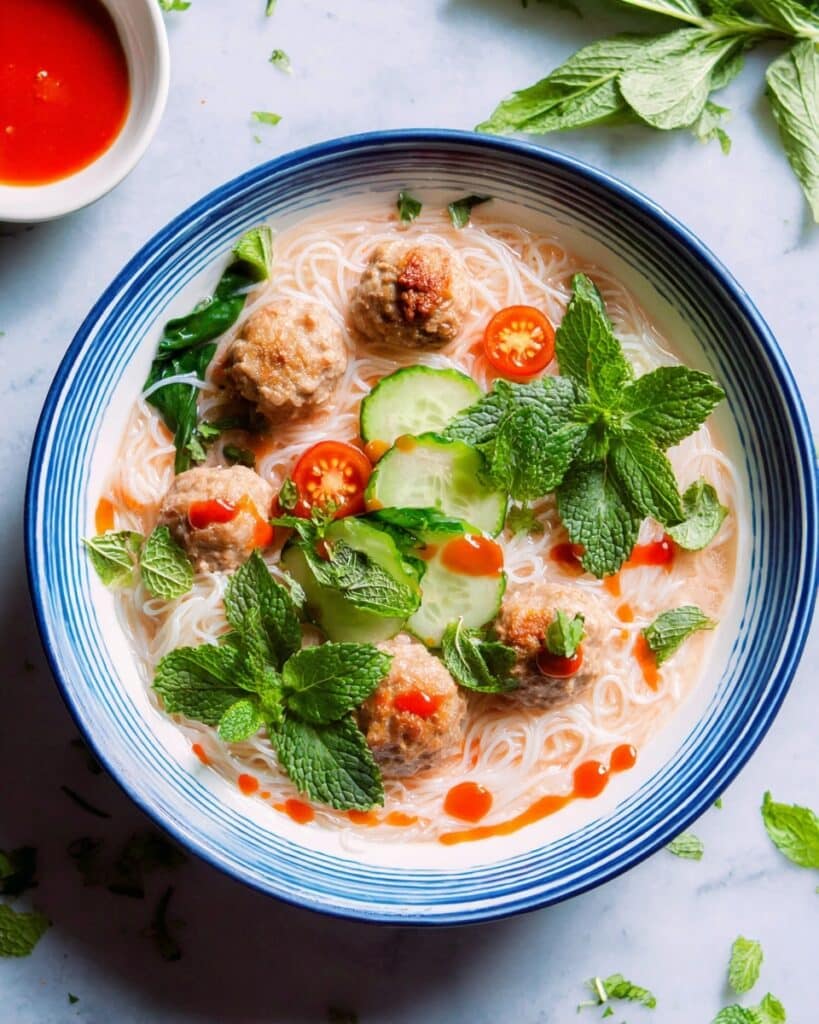 Thai Inspired Chicken Meatball Soup Recipe